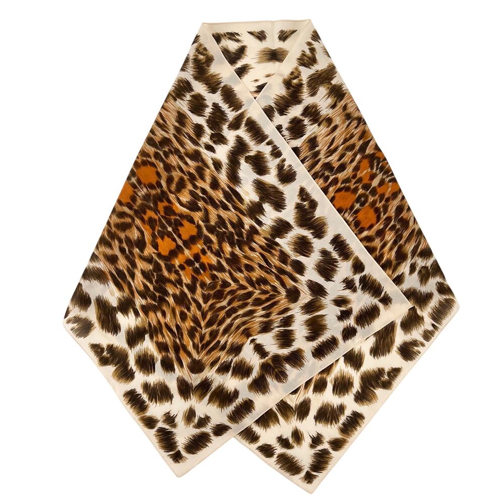 Animal Print Scarf Cream & Brown